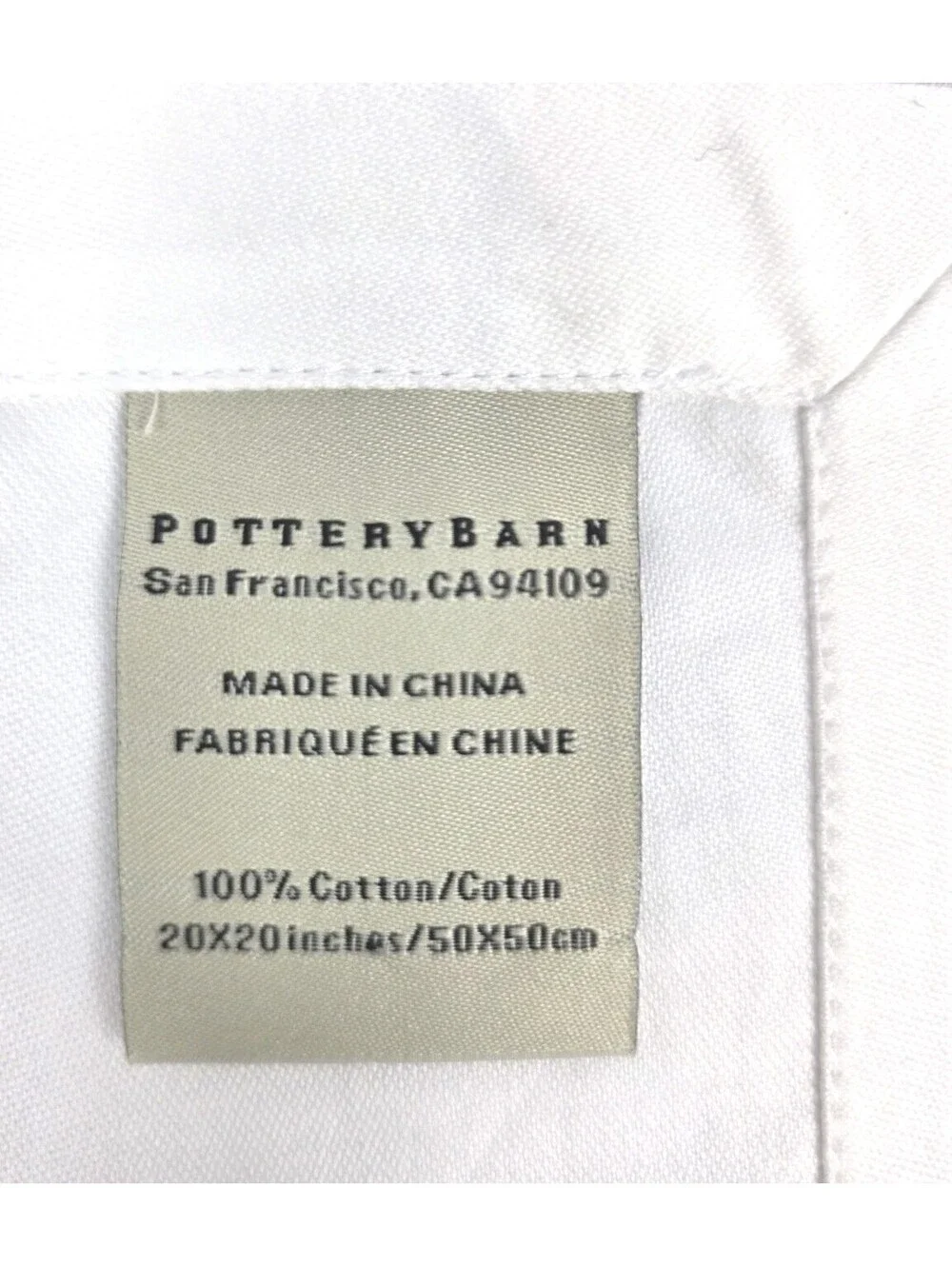 Pottery Barn Dinner Napkins Cotton R Monogramed Set Of 6 White Mason Pre-owned